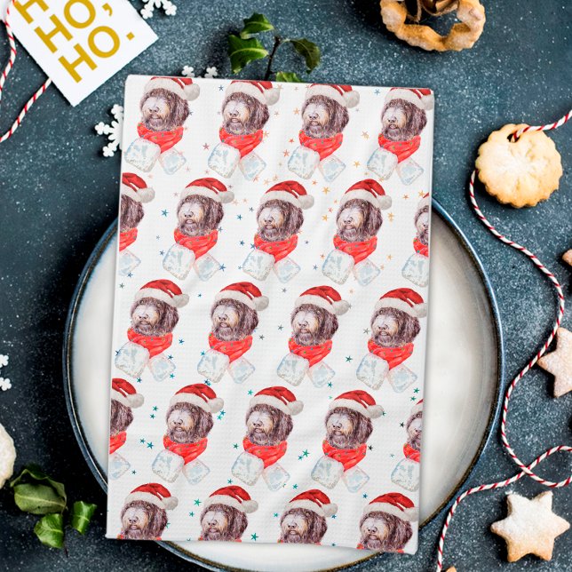 Newfypoo Dog Breed Christmas Stars Geschirrtuch (Von Creator hochgeladen)