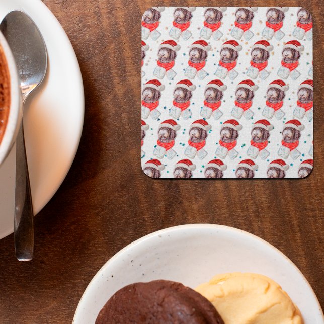 Newfypoo Dog Breed Christmas Stars Rechteckiger Pappuntersetzer (Von Creator hochgeladen)