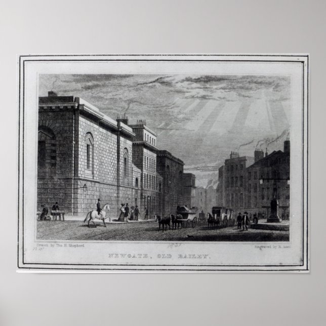 Newgate Gefängnis und das Alte Bailey Poster (Vorne)