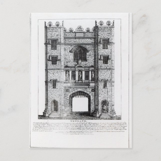 Newgate, London, Pub. 1761 Postkarte (Vorderseite)