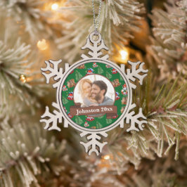 Newly Wed Mr. & Mrs. Schneeflocken Zinn-Ornament