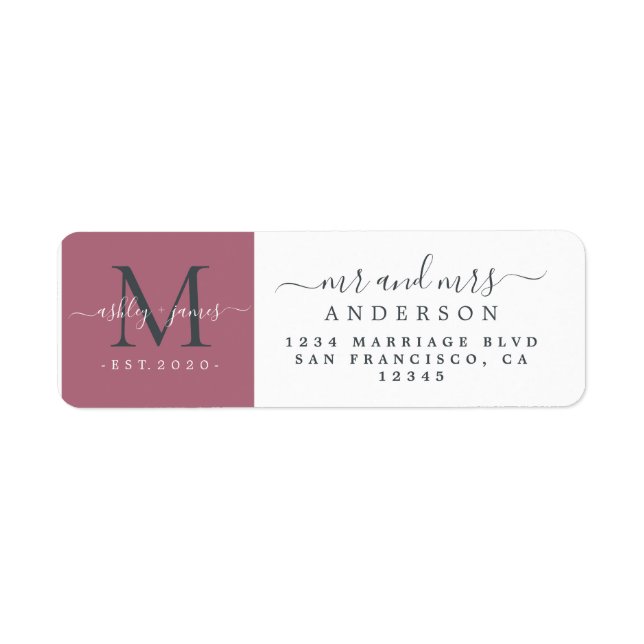 Newlywed Monogram Mr Mrs Return Address  (Vorne)