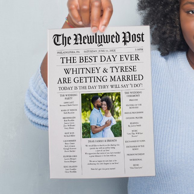 Newlywed Times Newspaper Wedding Program  Flyer (Von Creator hochgeladen)