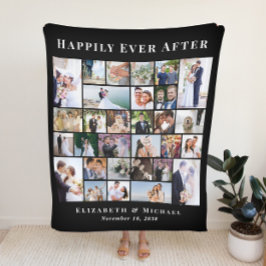 Newlyweds 30 Foto Collage Black Wedding Fleecedecke