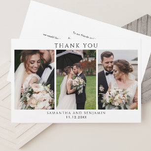 Newlyweds 3 Foto Wedding Vielen Dank Briefpapier