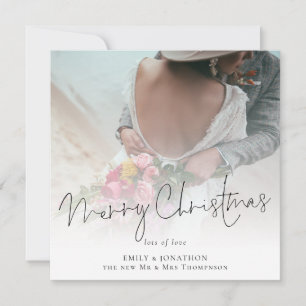 Newlyweds Foto Overlay Frohe Weihnachten Mitteilungskarte