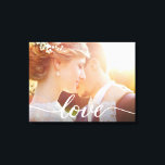Newlyweds Wedding Custom Foto Liebe Skript Leinwanddruck<br><div class="desc">Feiern Sie die Liebe zwischen Ihnen und Ihrem Partner mit unseren Newlyweds Wedding Custom Foto Liebe Script Canvas Print. Diese wunderschöne Leinwand erlaubt es Ihnen, es mit Ihrem Lieblings-Hochzeitsfest-Foto, das die Essenz Ihres besonderen Tages zu gestalten. Die Leinwand verfügt über einen eleganten und trendigen Schriftart, der das Wort "Liebe" in...</div>
