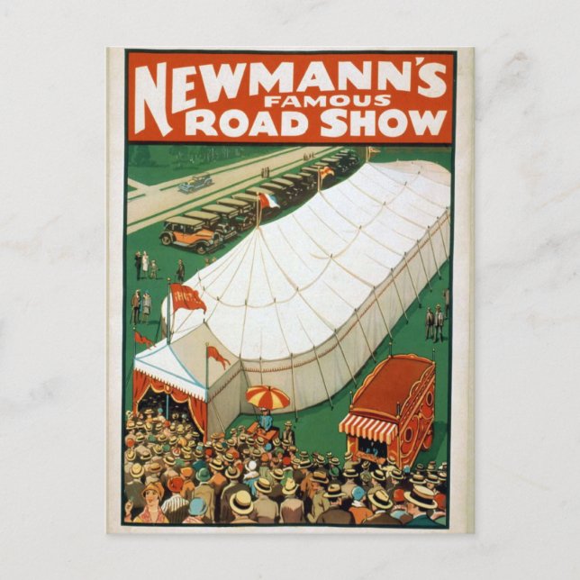 Newmanns berühmte Road Show Postkarte (Vorderseite)