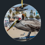 Newport Beach 2-seitig rund Keramik Ornament<br><div class="desc">Schöner Newport Strand in Südkalifornien mit dem Balboa Pier. Dieses zweiseitige Ornament ist lebendig mit verschiedenen Aussichten und macht einen großartigen Urlaub memento.</div>