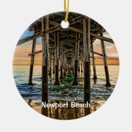Newport Beach Balboa Pier 2-seitig Keramik Ornament