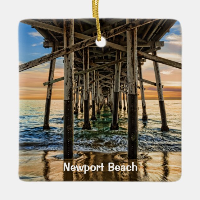 Newport Beach Balboa Pier Keramikornament (Vorderseite)