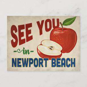 Newport Beach California Apple - Vintage Travel Postkarte