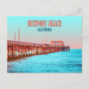 Newport Beach California Balboa Pier Vintag Postkarte