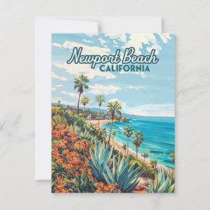 Newport Beach California Orange Landkreis Vintag Feiertagskarte