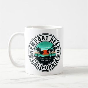 Newport Beach California Retro Sunset Vacation 80e Kaffeetasse
