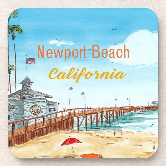 Newport Beach California Untersetzer (Vorderseite)