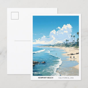 Newport Beach California USA Vintage Travel Postkarte