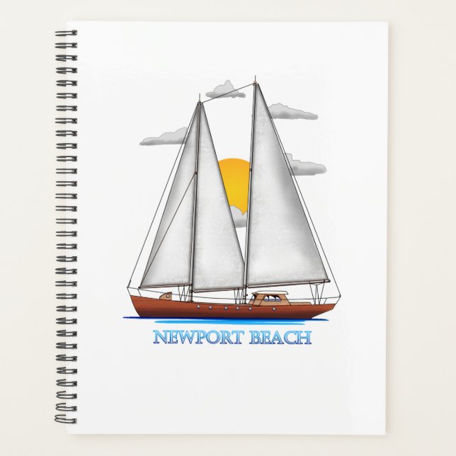 Newport Beach Coastal Nautical Sailing Planer (Vorderseite)