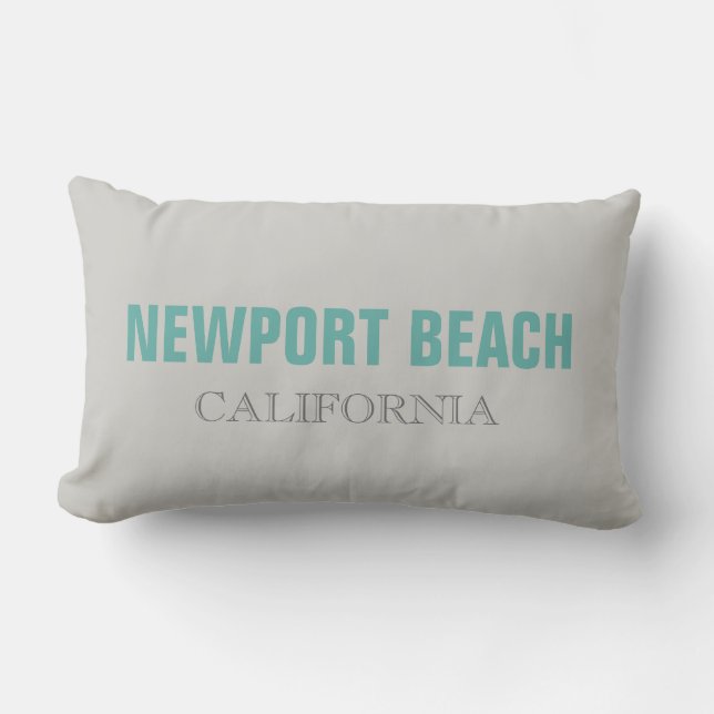 Newport Beach Grau California Keuchkissen Lendenkissen (Vorderseite)