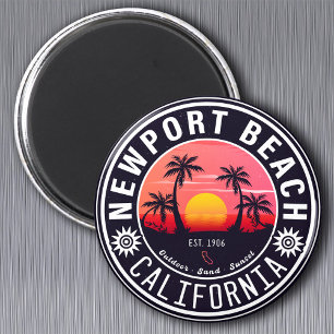 Newport Beach Kalifornien Retro-Sonnenuntergang-So Magnet