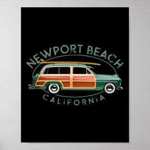 Newport Beach Kalifornien Vintage Surfen Poster