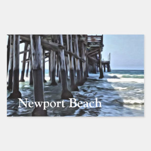 Newport Beach - Klebekleber, glänzend Rechteckiger Aufkleber