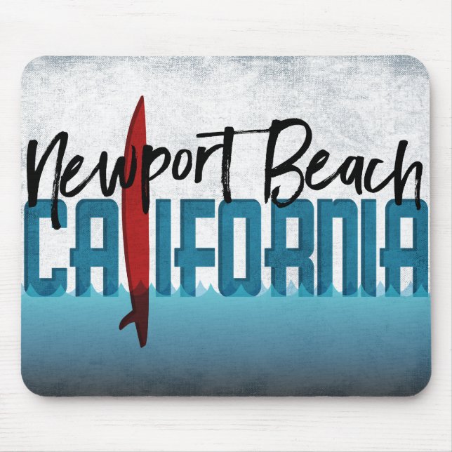 Newport Beach Mouse Pad California Surfboard Mousepad (Vorne)