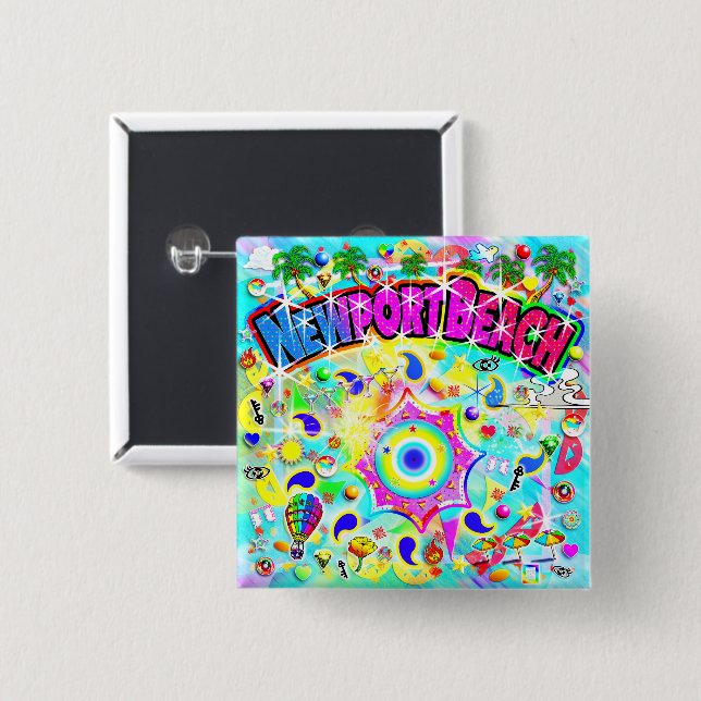 Newport Beach Mystic Dance  Button (Vorne & Hinten)