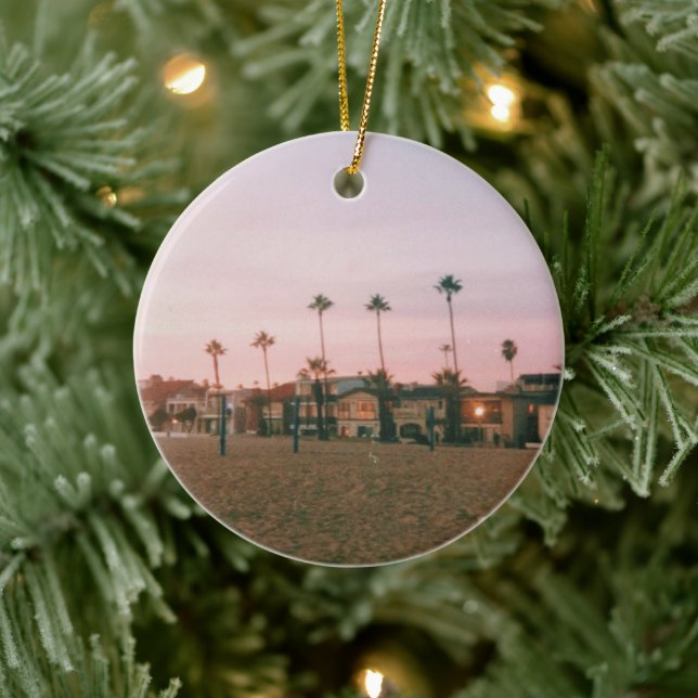 Newport Beach Pastel Sunset Keramik Ornament (Baum)