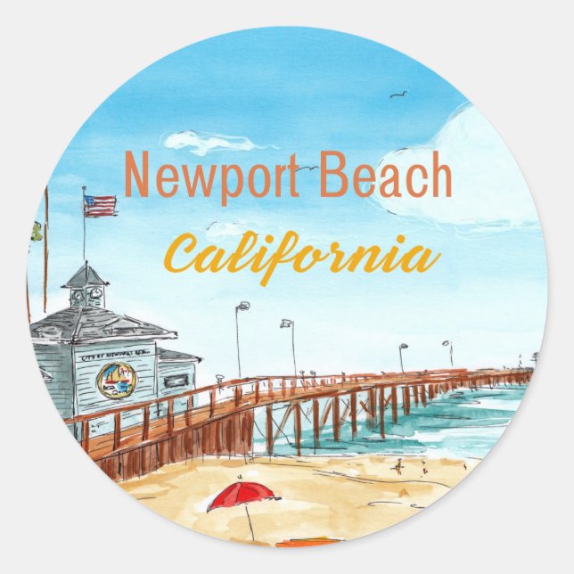 Newport Beach Pier Aufkleber (Vorderseite)