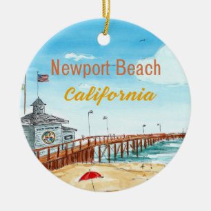Newport Beach Pier Schmuck Keramik Ornament