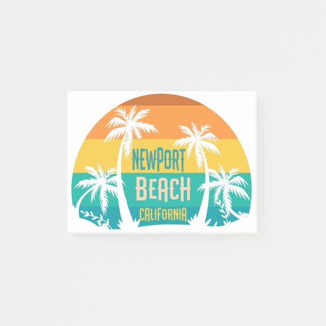 Newport Beach Retro Post-it Klebezettel (Vorderseite)