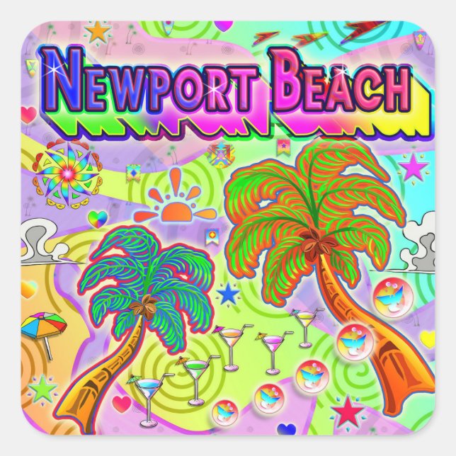 Newport Beach Vacacation Target Sticker (Vorderseite)