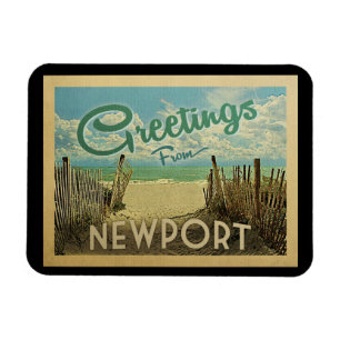 Newport Beach Vintage Travel Magnet