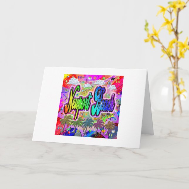 Newport Beach Vista Express Grußkarte Karte (Gelbe Blume)