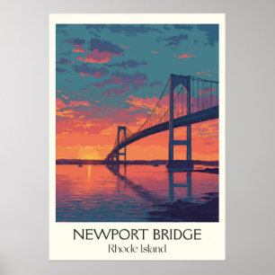Newport Bridge Rhode Island Sonnenuntergang Poster
