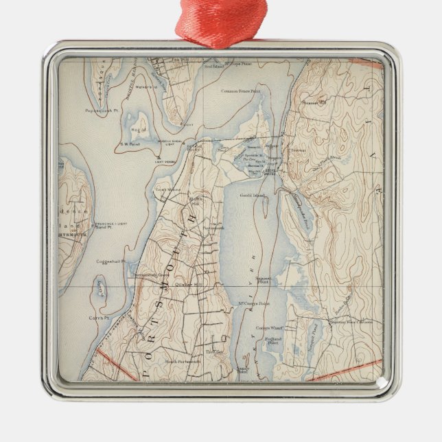 Newport County, Rhode Island Ornament Aus Metall (Vorne)