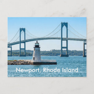 Newport Harbor Leuchtturmbrücke Rhode Island RI   Postkarte