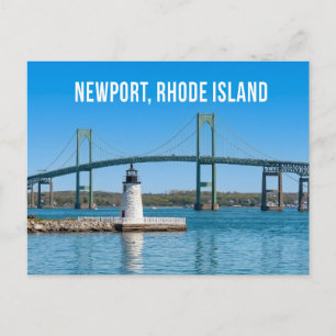 Newport Harbor Leuchtturmbrücke Rhode Island RI   Postkarte
