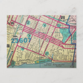 Newport News, VA Vintag Map Postkarte