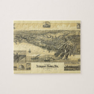 Newport News Virginia Warwick Landkreis Karte 1891 Puzzle