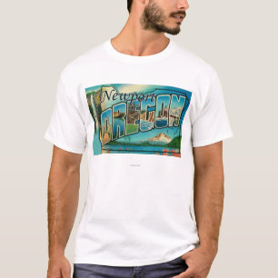 Newport, Oregon - große Buchstabe-Szenen T-Shirt