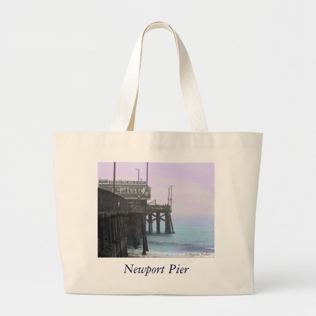 Newport Pier - Tinte Foto Bag Jumbo Stoffbeutel (Vorne)