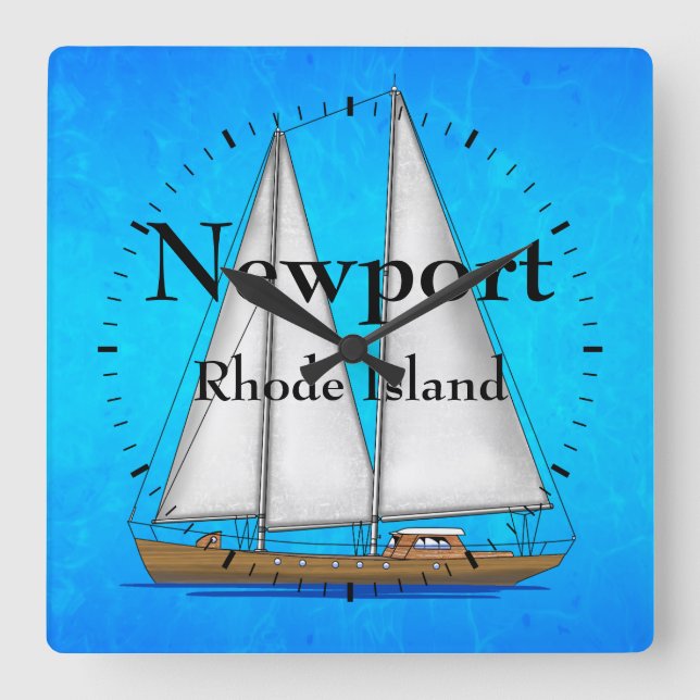 Newport Quadratische Wanduhr (Vorderseite)