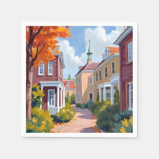 Newport Rhode Island Aquarell Serviette (Vorderseite)
