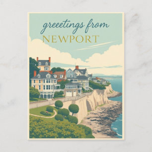 Newport, Rhode Island Cliff Walk-Anwesen Vintage Postkarte
