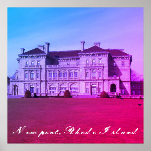 Newport, Rhode Island Cliff Walk Beach Mansion Poster