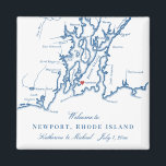 Newport Rhode Island Hochzeit in Urlaubsort Gefall Magnet<br><div class="desc">Schnelle und einfache Bestellung! Diese Newport-, RI-Karten-Magnete machen aus Newport großartige Gastgeschenke Hochzeiten, um in Ihre Rhodie Island Hochzeit in Urlaubsort Willkommenstaschen einzufügen. Bewegen Sie das Herz, indem Sie unter "Anpassen" auf "Bearbeiten mit dem Designwerkzeug" klicken. Ideal für alle großen Hochzeitsstätten in Newport, RI einschließlich Belle Mer, OceanCliff Hotel, Hotel...</div>