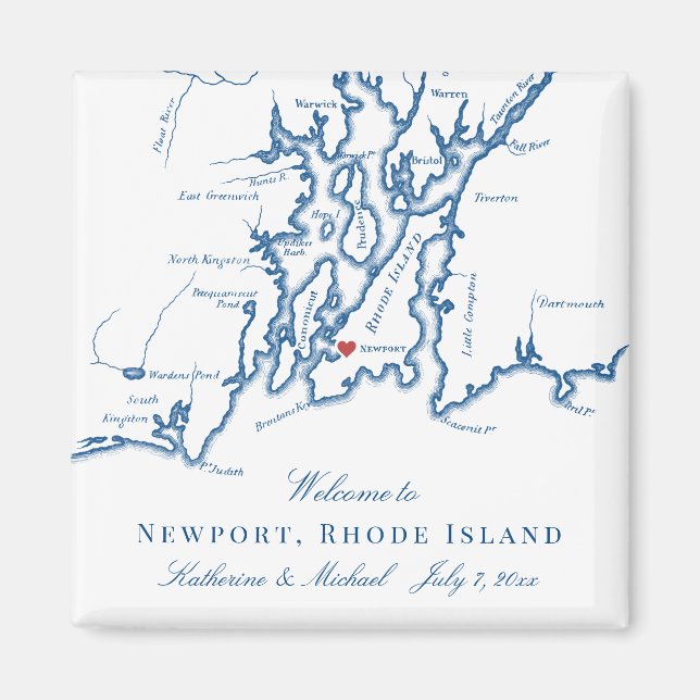 Newport Rhode Island Hochzeit in Urlaubsort Gefall Magnet (Vorne)