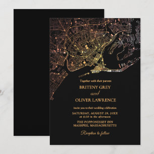 Newport Rhode Island Karte goldene Hochzeit 